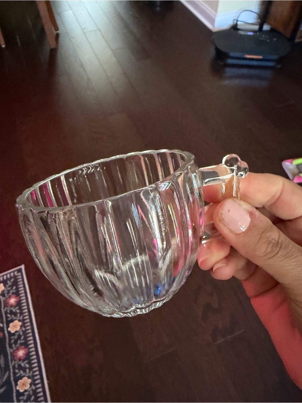 vintage jeannette, national clear punch bowl cups set of 2